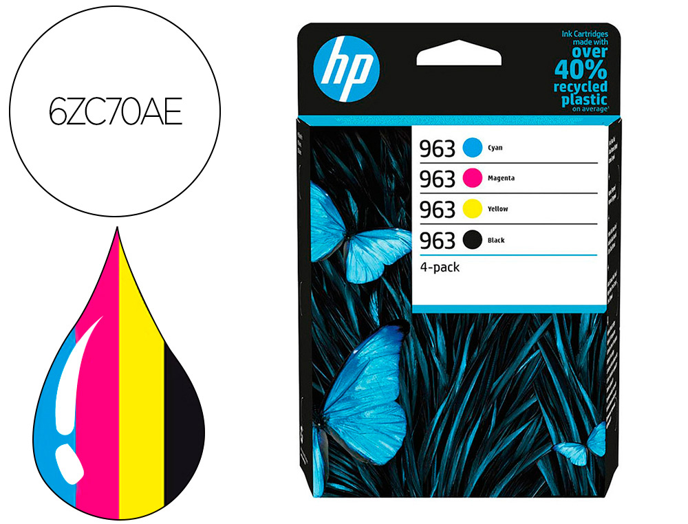 TONER HP LASER 963-6ZC70AE MULTIPACK NEGRO / CIAN / MAGENTA / AMARILLO
