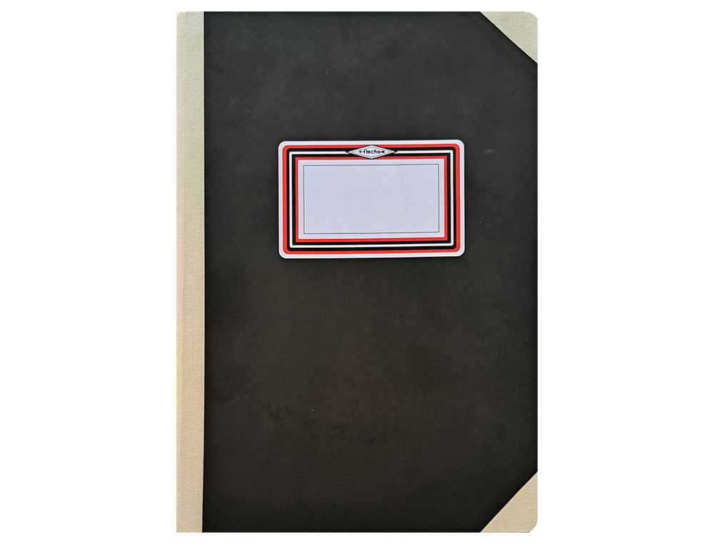 LIBRO CARTONE COSIDO FERNANDES FLECHA DIN A6+ RAYADO HORIZONTAL 50 HOJAS 100 GR NEGRO