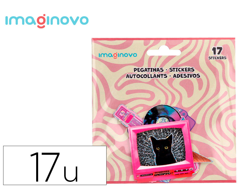 PEGATINAS IMAGINOVO RETRO DISEÑOS SURTIDOS PARA ORDENADOR 145X140 MM EN BLISTER