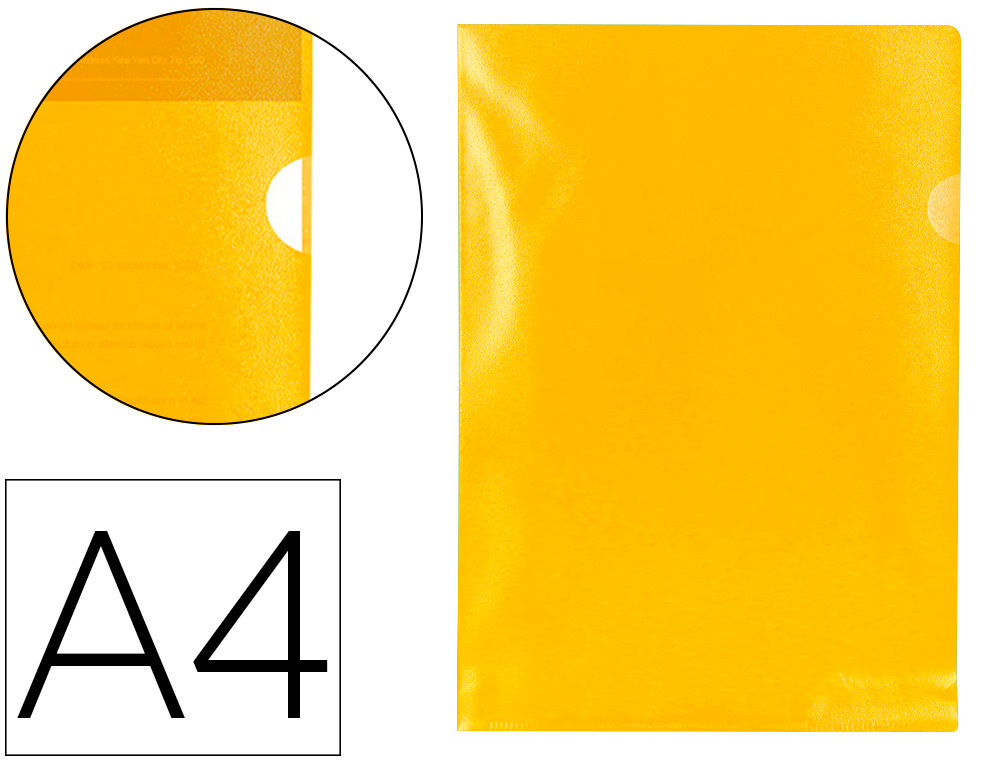 CARPETA DOSSIER UERO PLASTICO Q-CONNECT DIN A4 120 MICRAS AMARILLA CAJA DE 100 UNIDADES