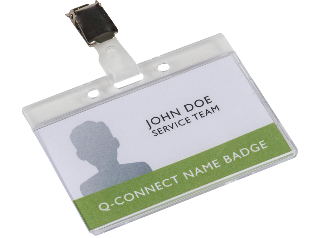 IDENTIFICADOR Q-CONNECT RIGIDO PLASTICO ACABADO BRILLANTE CON PINZA KF14148 9X6,7 CM