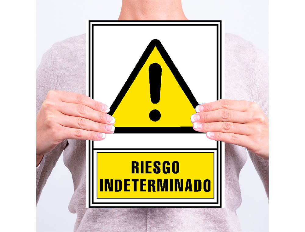 PICTOGRAMA ARCHIVO 2000 RIESGO INDETERMINADO PVC AMARILLO LUMINISCENTE 210X297 MM