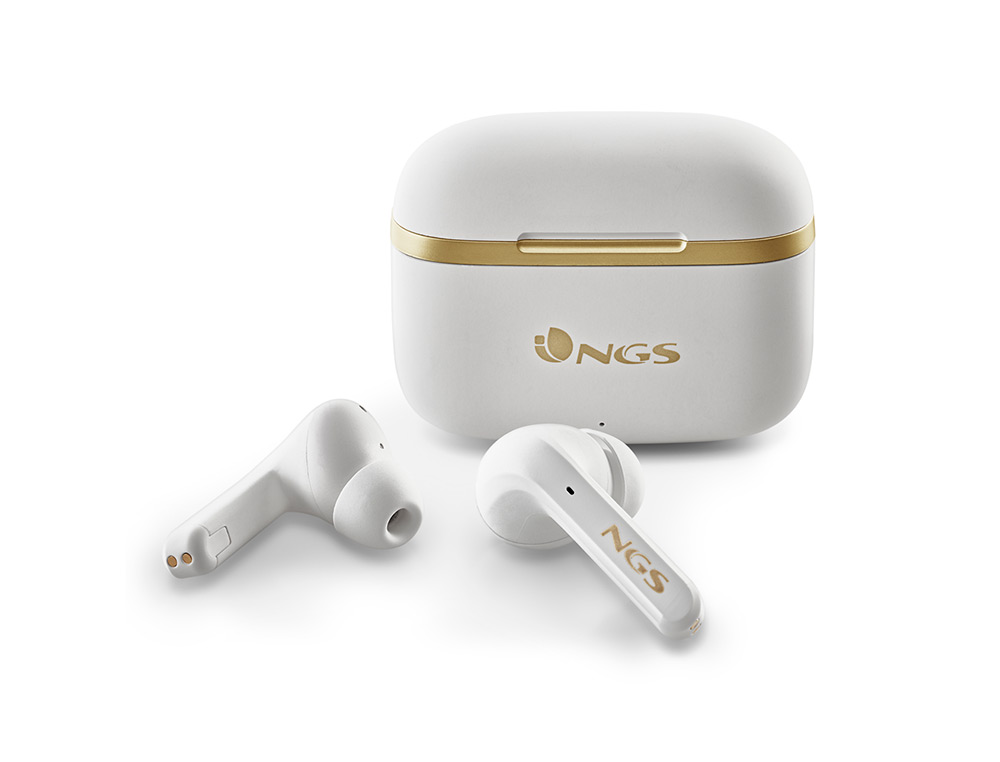 AURICULAR NGS ARTICA TROPHY INALAMBRICO ALCANCE 10 M BASE DE CARGA CONTROL TACTIL AUTONOMIA 20 HORAS USB-C