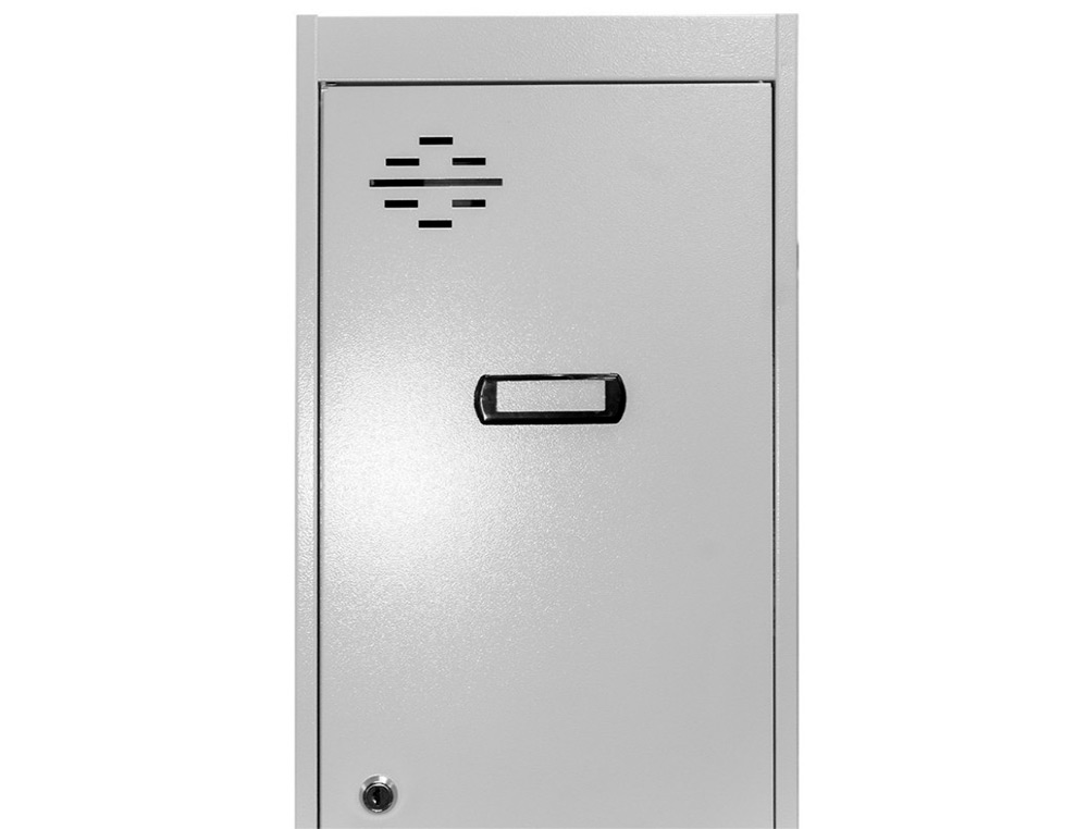 TAQUILLA METALICA SIMONRACK 2 PUERTAS CON CERRADURA MONTADA RESPIRADERO Y ETIQUETERO GRIS/GRIS 1800X500X300 MM
