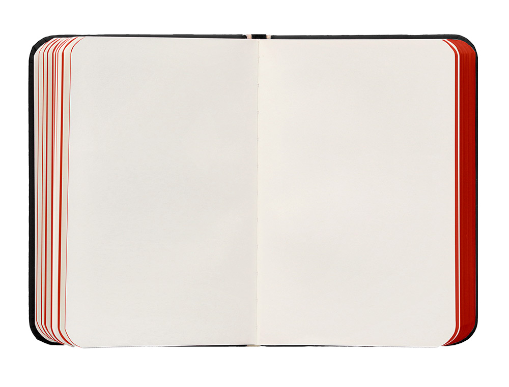 CUADERNO CON GOMILLA ANTARTIK NOTES TAPA DURA A7 HOJAS LISAS NEGRO Y ROJO 80 HOJAS 80 GR FSC
