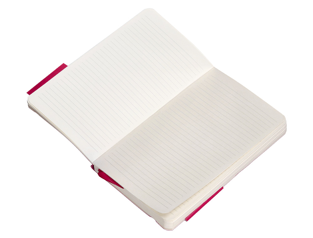 CUADERNO CON GOMILLA ANTARTIK NOTES TAPA BLANDA A6 RAYAS BURDEOS 100 HOJAS 80 GR FSC