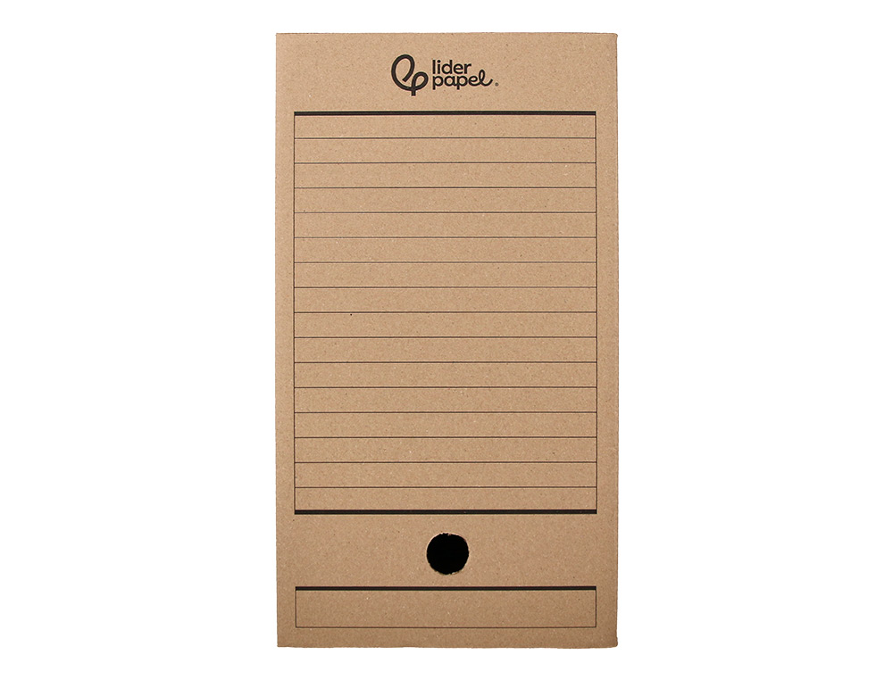 CAJA ARCHIVO DEFINITIVO LIDERPAPEL FOLIO DOBLE ANCHO CARTON RECICLADO 400G/M2 LOMO 200 MM KRAFT 367X200X251 MM