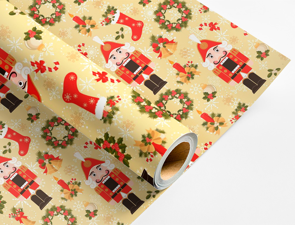 PAPEL DE REGALO LIDERPAPEL NAVIDAD ROLLO ANCHO 70 CM LONGITUD 2 MT GRAMAJE 60 GR DISEOS SURTIDOS B-2024
