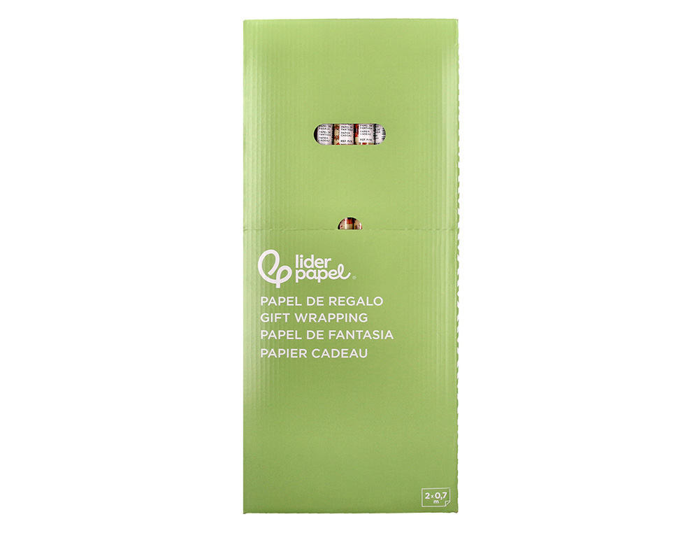 PAPEL DE REGALO LIDERPAPEL NAVIDAD ROLLO ANCHO 70 CM LONGITUD 2 MT GRAMAJE 60 GR DISEOS SURTIDOS B-2024