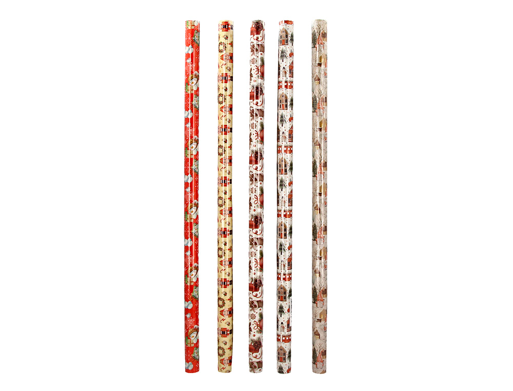 PAPEL DE REGALO LIDERPAPEL NAVIDAD ROLLO ANCHO 70 CM LONGITUD 2 MT GRAMAJE 60 GR DISEOS SURTIDOS B-2024