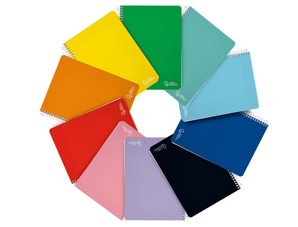 CUADERNO ESPIRAL LIDERPAPEL A4 WITTY TAPA DURA 80H 90GR RAYADO MONTESSORI 3,5MM COLORES SURTIDOS