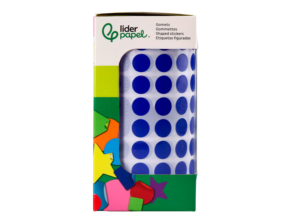 GOMETS LIDERPAPEL AUTOADHESIVO CIRCULOS 10,5 MM AZUL ROLLO DE 6000 UNIDADES EN CAJA DE CARTON