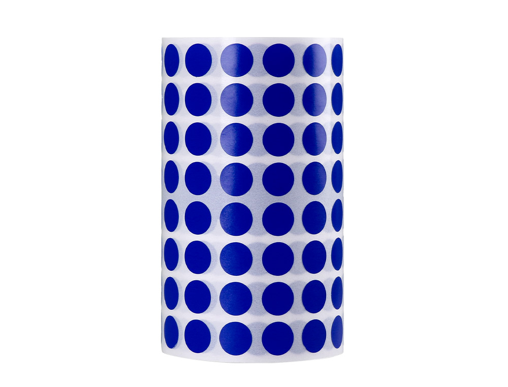 GOMETS LIDERPAPEL AUTOADHESIVO CIRCULOS 10,5 MM AZUL ROLLO DE 6000 UNIDADES EN CAJA DE CARTON