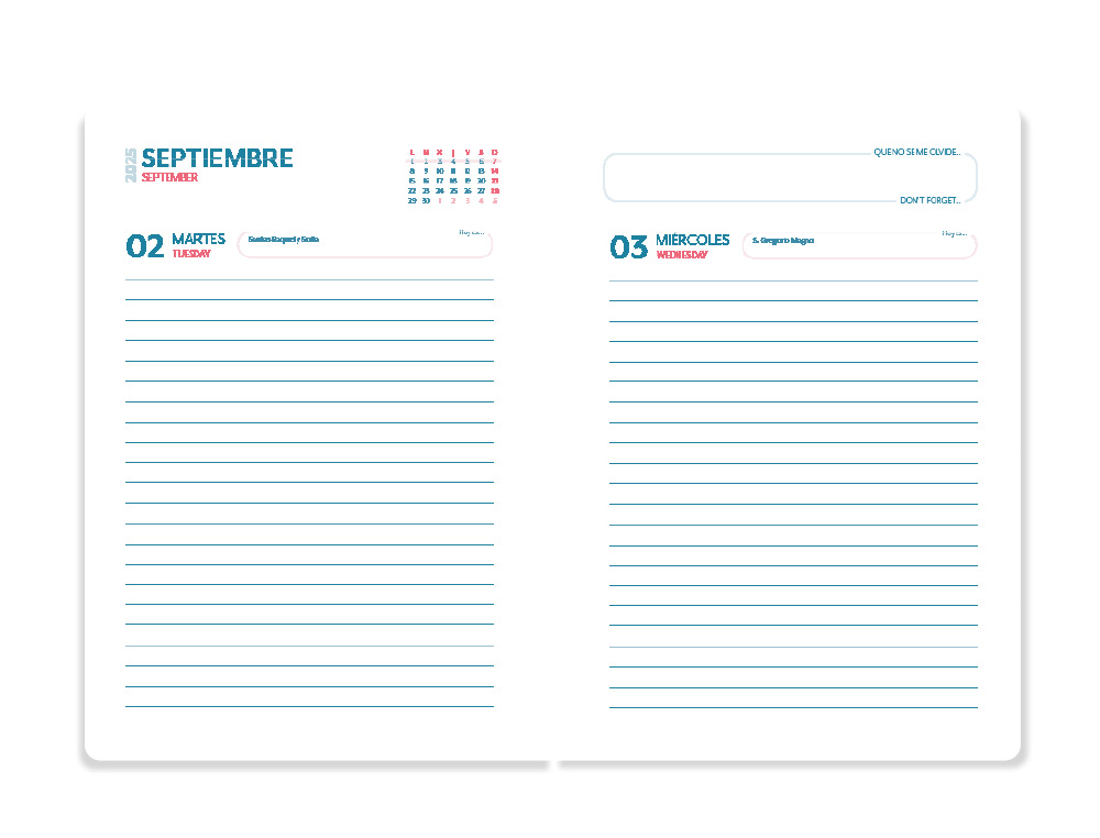 AGENDA ESCOLAR LIDERPAPEL 25-26 ESPIRAL CARS AZUL DIA PAGINA A5 BILINGÜE PAPEL FSC 80 GR