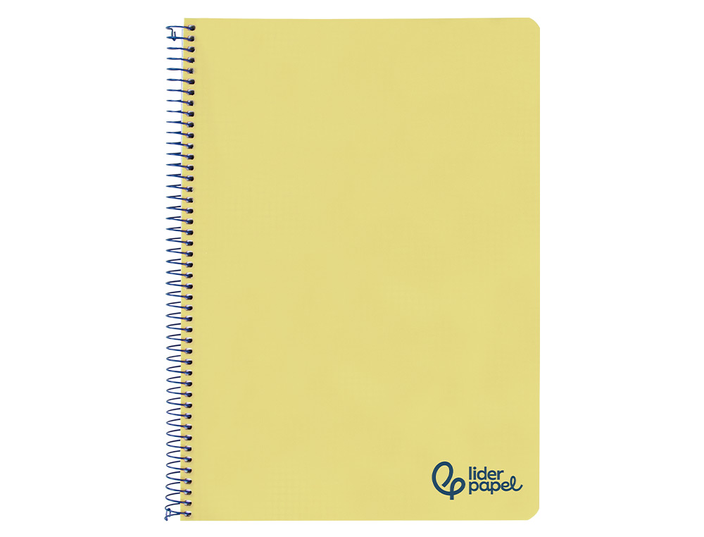 CUADERNO ESPIRAL LIDERPAPEL A4 WONDER TAPA PLASTICO 80H 90GR PAUTA ESTRECHA 2,5MM CON MARGEN COLOR AMARILLO