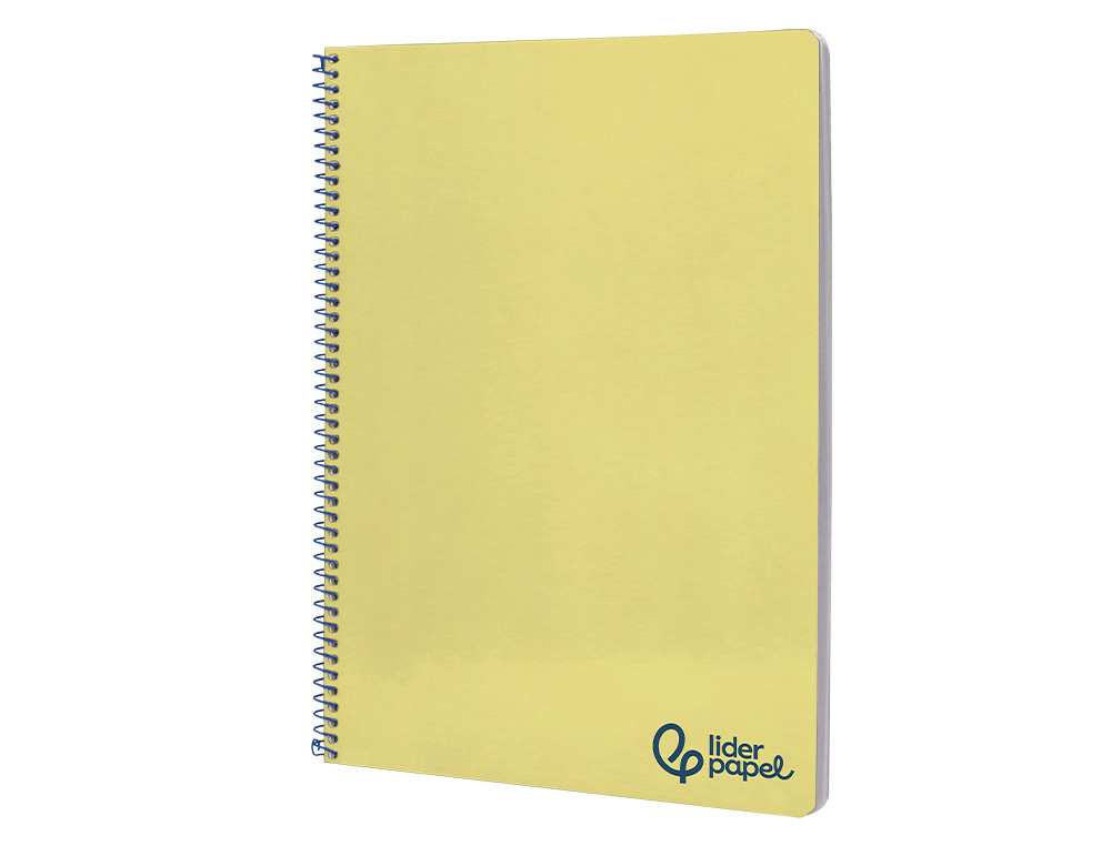 CUADERNO ESPIRAL LIDERPAPEL A4 WONDER TAPA PLASTICO 80H 90GR PAUTA ESTRECHA 2,5MM CON MARGEN COLOR AMARILLO