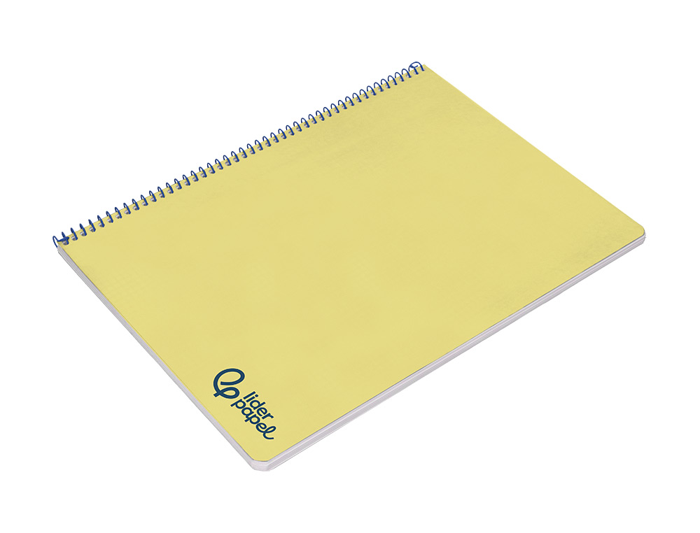 CUADERNO ESPIRAL LIDERPAPEL A4 WONDER TAPA PLASTICO 80H 90GR PAUTA ESTRECHA 2,5MM CON MARGEN COLOR AMARILLO