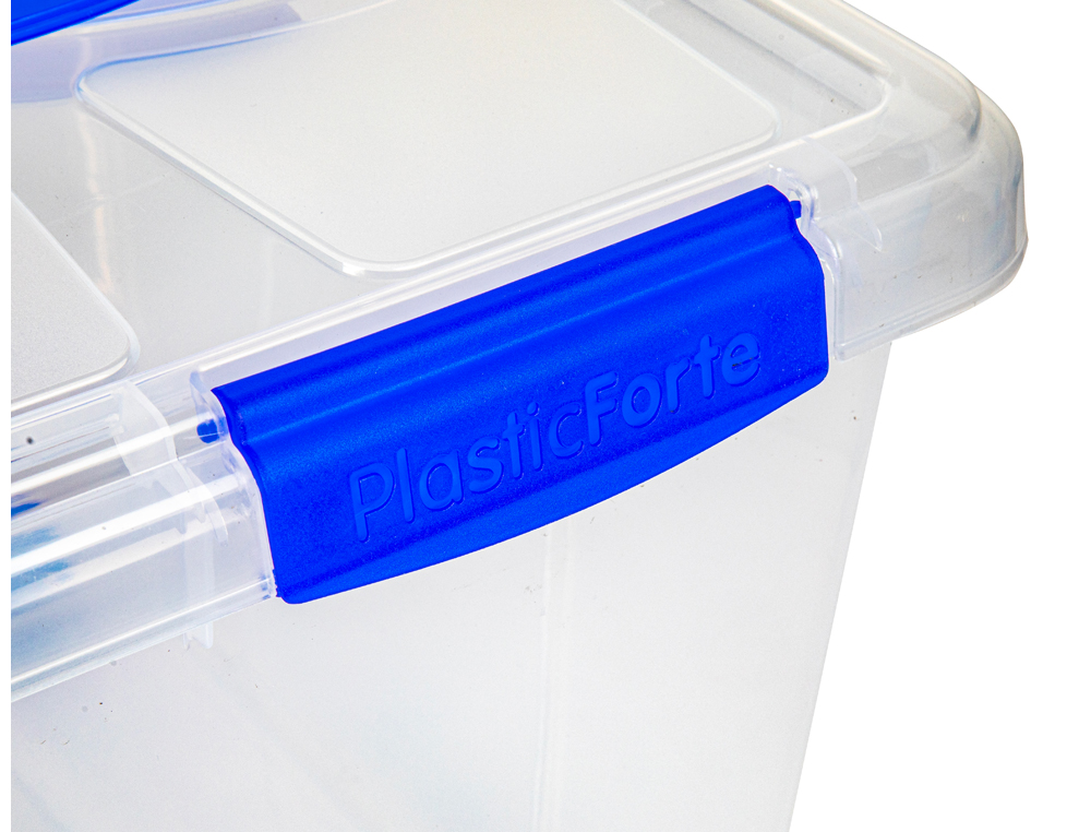CONTENEDOR PLASTICO PLASTICFORTE N 7 TRANSPARENTE CON TAPA 61L 73X41X32 CM
