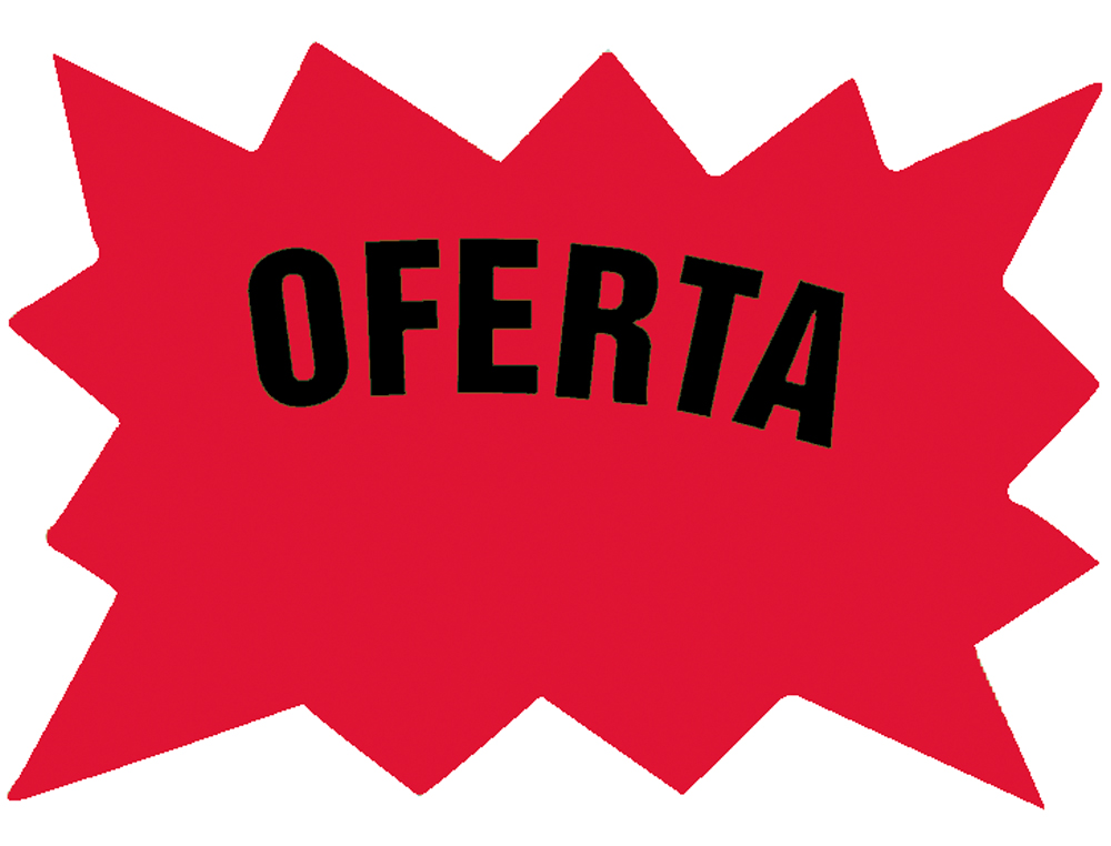 CARTEL CARTULINA ETIQUETAS MARCAPRECIOS ROJO FLUORESCENTE160X110 MM BOLSA DE 50 ETIQUETAS