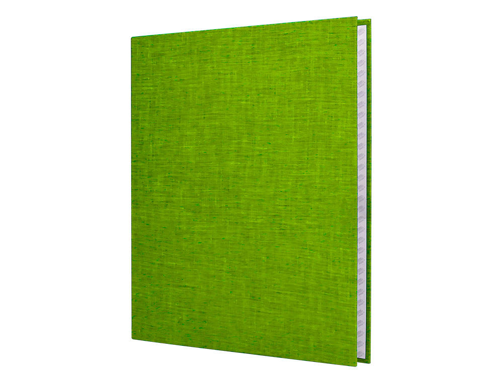 CARPETA DE 4 ANILLAS 25MM MIXTAS LIDERPAPEL FOLIO CARTONFORRADO PAPER COAT VERDE FROSTY