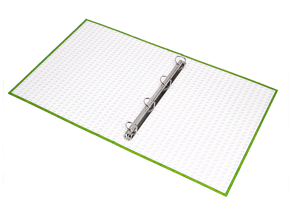 CARPETA DE 4 ANILLAS 25MM MIXTAS LIDERPAPEL FOLIO CARTONFORRADO PAPER COAT VERDE FROSTY