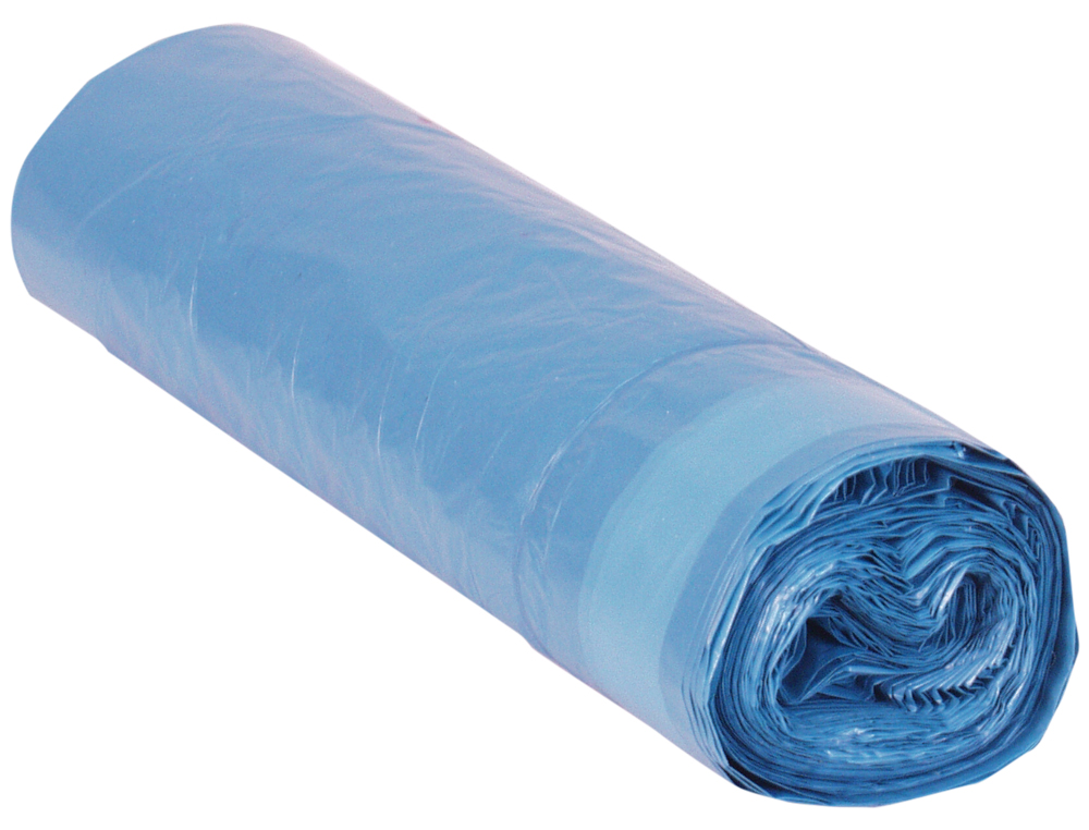 BOLSA BASURA DOMESTICA AZUL CIERRA FACIL 55X60 GALGA 120 ROLLO DE 20 UNIDADES
