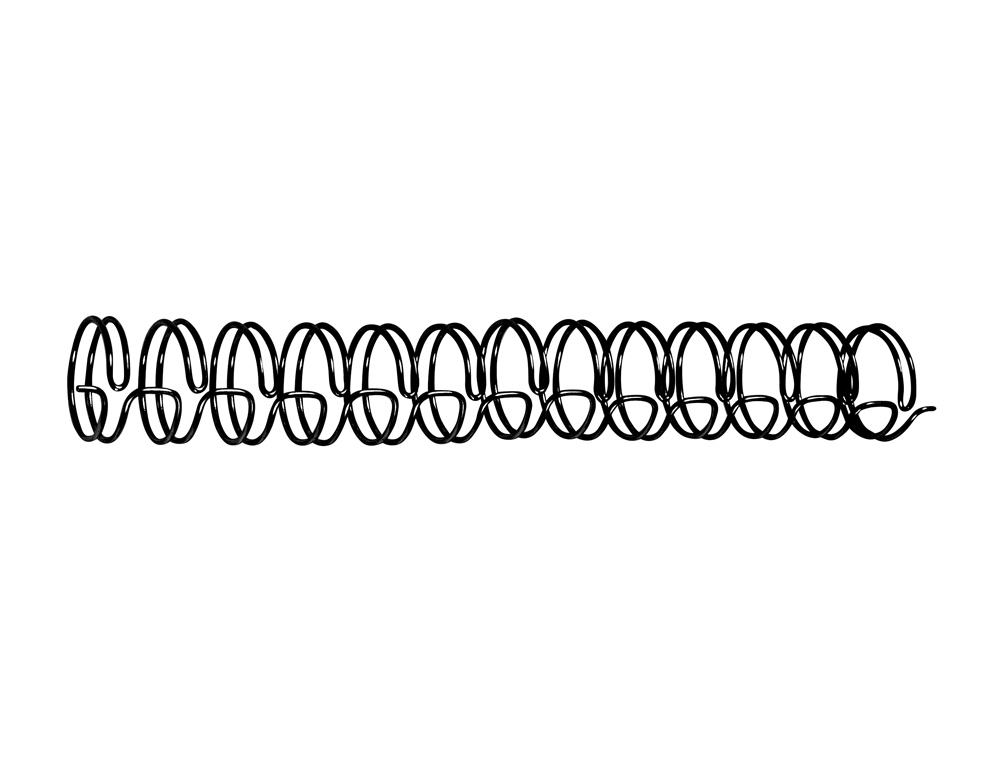 ESPIRAL WIRE 3:1 9,6 MM N.6 NEGRO CAPACIDAD 75 HOJAS CAJA DE 100 UNIDADES