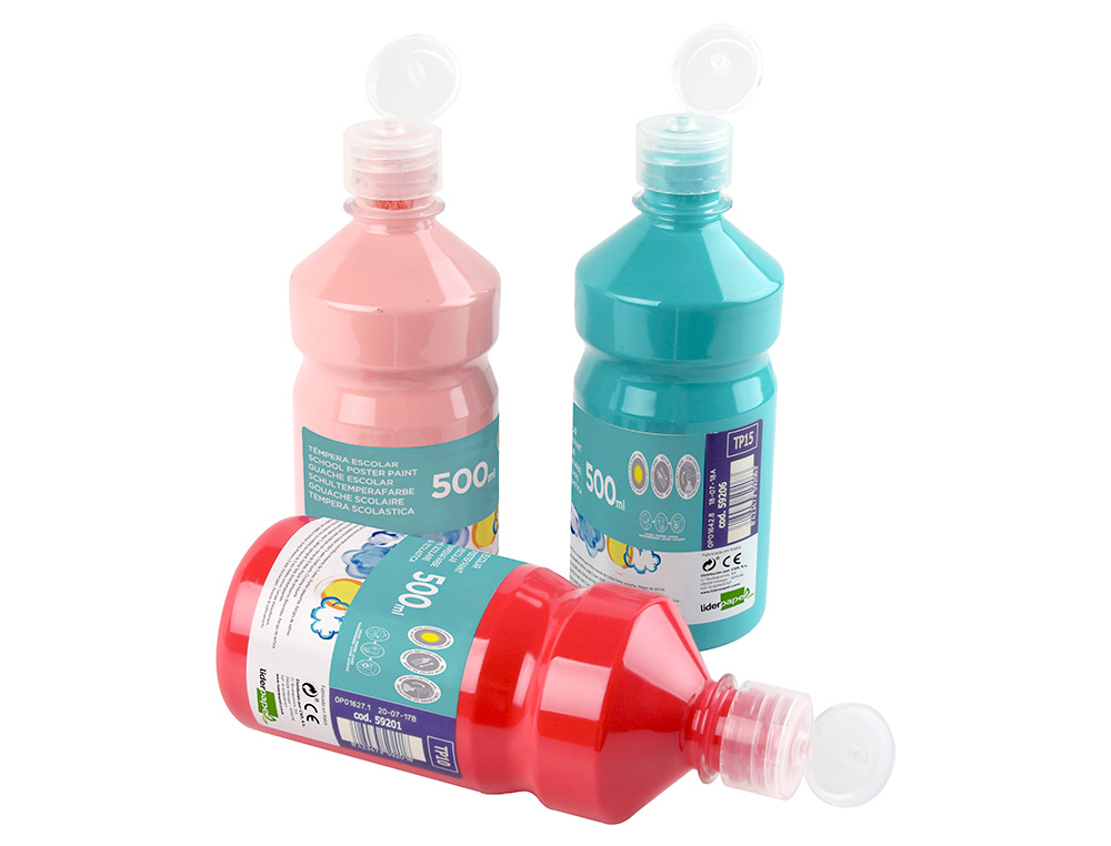 TEMPERA LIQUIDA LIDERPAPEL ESCOLAR 500 ML TURQUESA