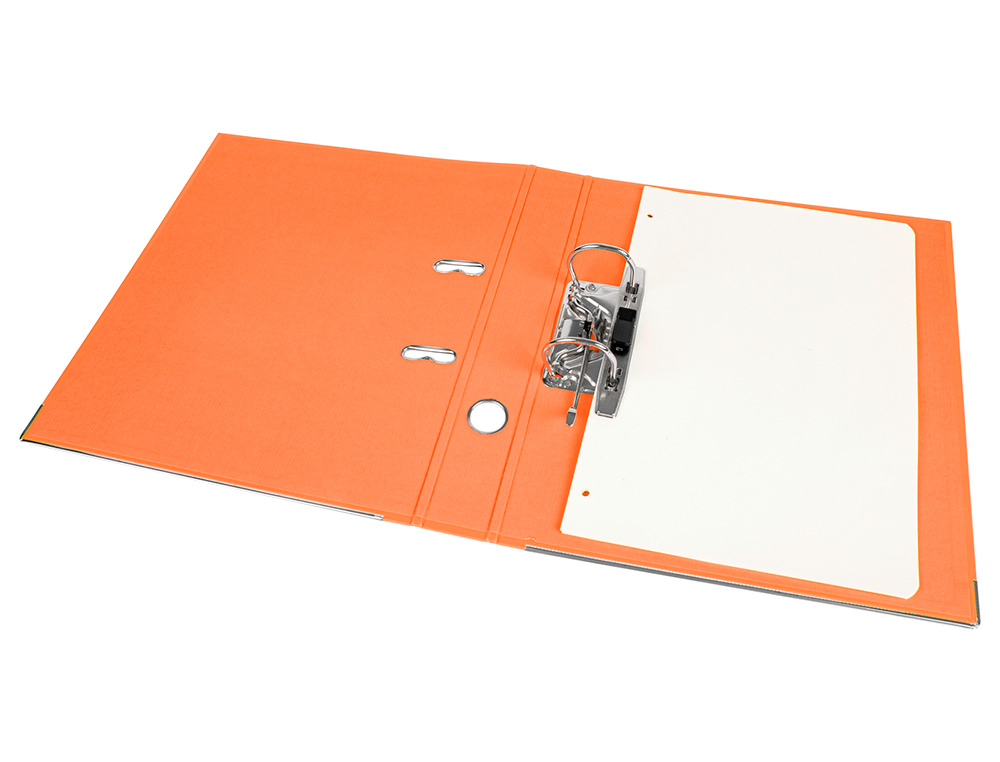 ARCHIVADOR DE PALANCA LIDERPAPEL A4 DOCUMENTA FORRADO PVC CON RADO LOMO 52MMNARANJA COMPRESOR METALICO