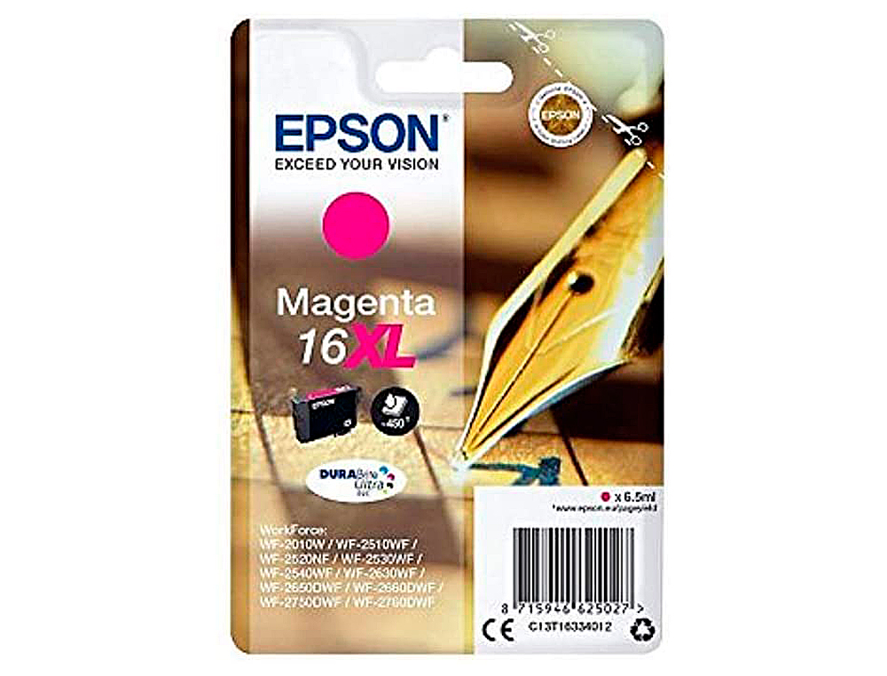 INK-JET EPSON 16XL WF2010W WF2510WF WF2520NF WF2530WF WF2540WF MAGENTA 450 PAG