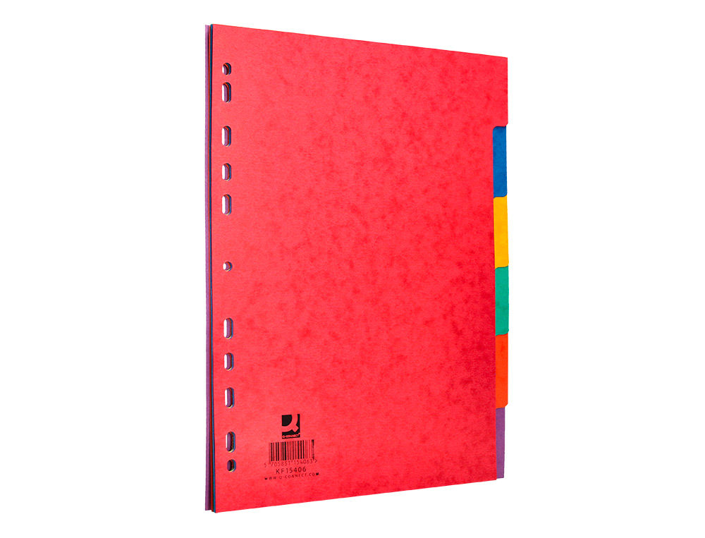 SEPARADOR Q-CONNECT CARTULINA BRILLO JUEGO DE 6 SEPARADORES DIN A4 MULTITALADRO