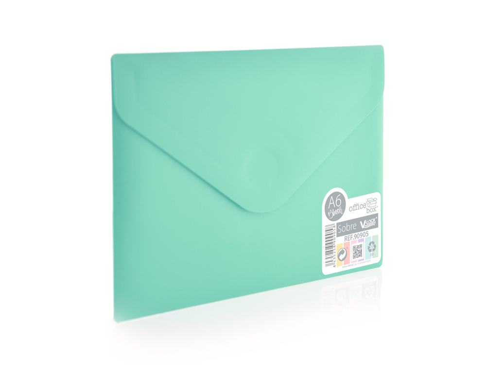 CARPETA OFFICE BOX DOSSIER V-LOCK DIN A6 CIERRE VELCRO COLORES PASTEL SURTIDOS